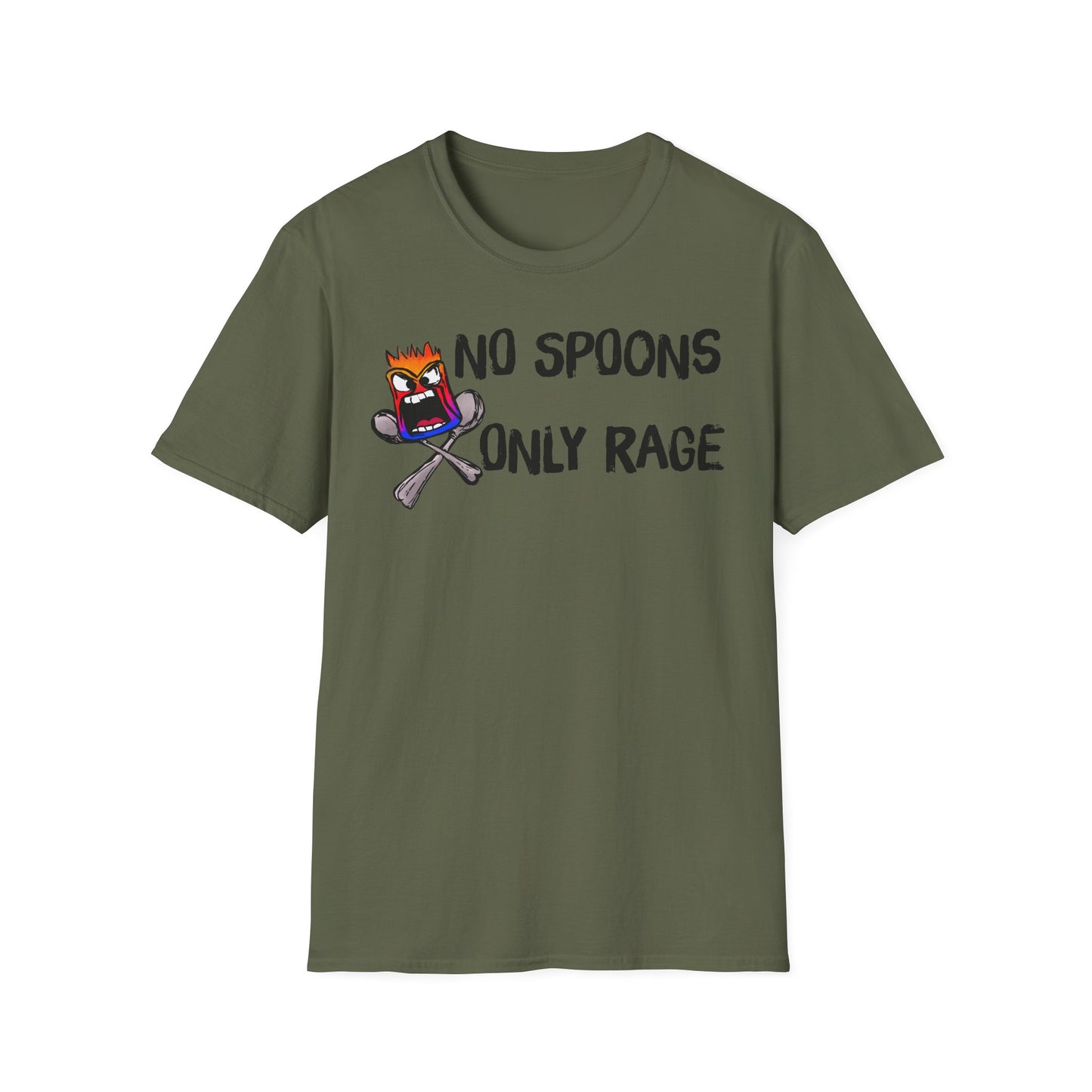 No Spoons Only Rage T-Shirt — Funny Rage Graphic Tee