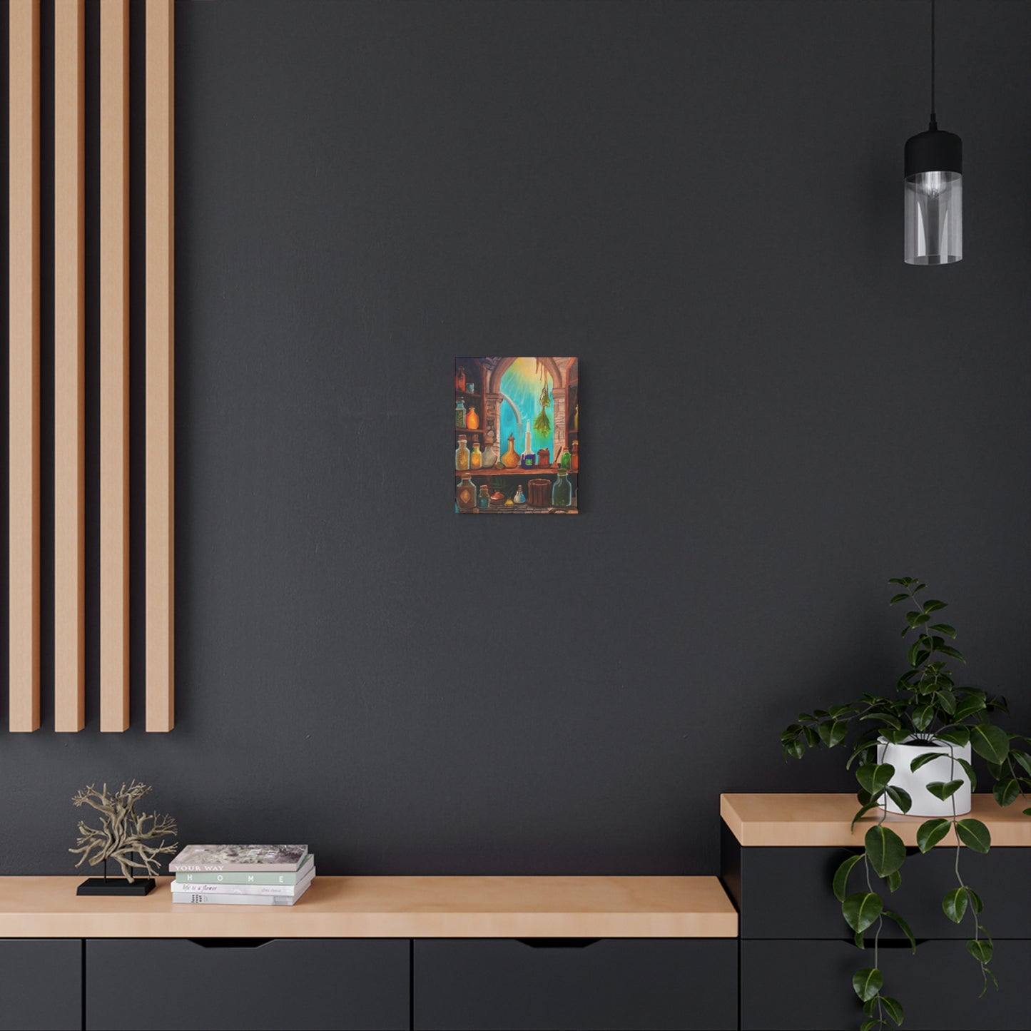 Apothecary Shelf Canvas Print | Botanical Potion Still Life Wall Art