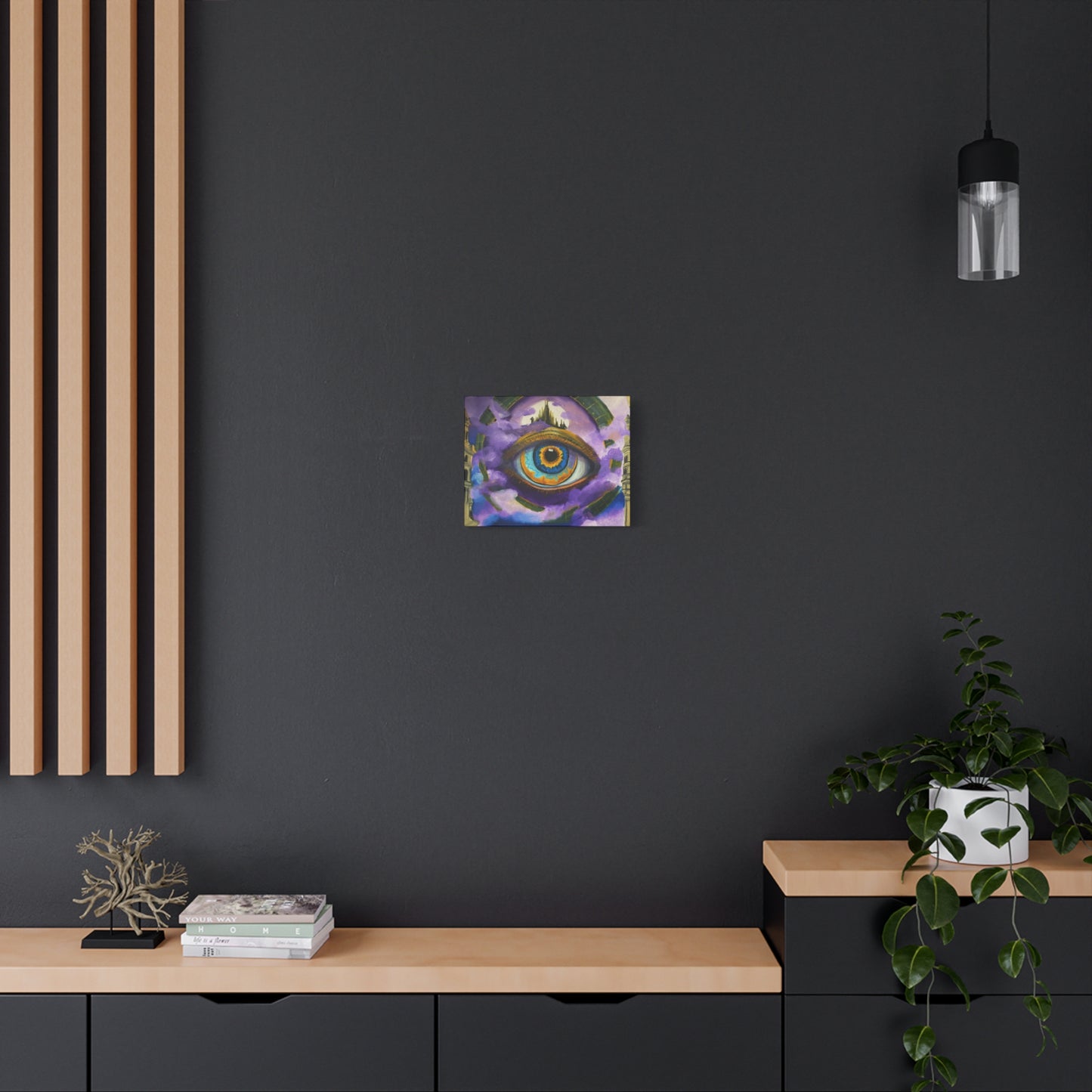 Surreal Eye Canvas Art — Mystical Purple Vision Matte Stretched Canvas