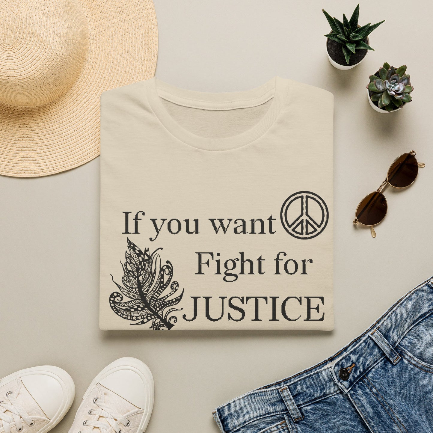 Justice Peace T-Shirt | "If you want peace then fight for justice" Statement Tee