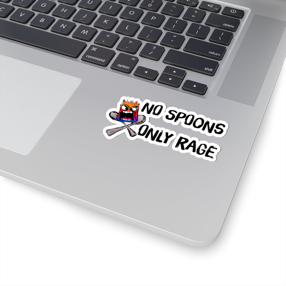 "No Spoons, Only Rage" Angry Sticker Design