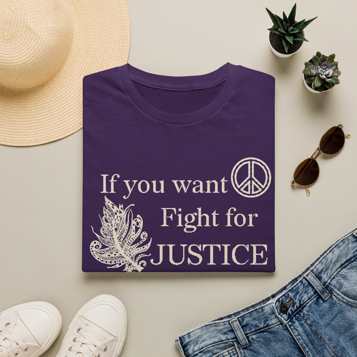 Justice Peace T-Shirt | "If you want peace then fight for justice" Statement Tee