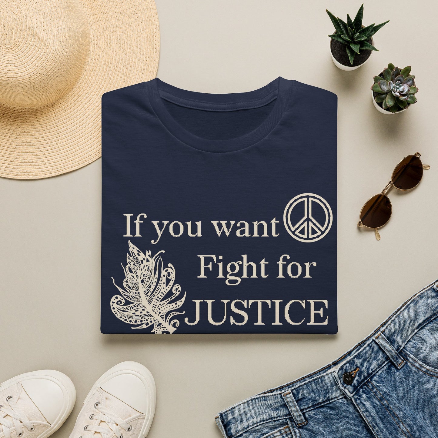 Justice Peace T-Shirt | "If you want peace then fight for justice" Statement Tee