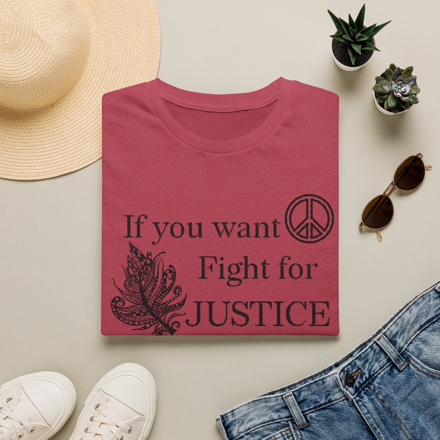 Justice Peace T-Shirt | "If you want peace then fight for justice" Statement Tee