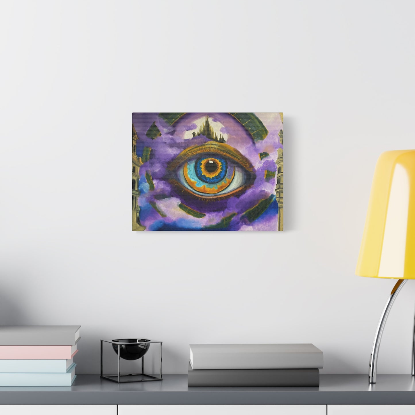 Surreal Eye Canvas Art — Mystical Purple Vision Matte Stretched Canvas