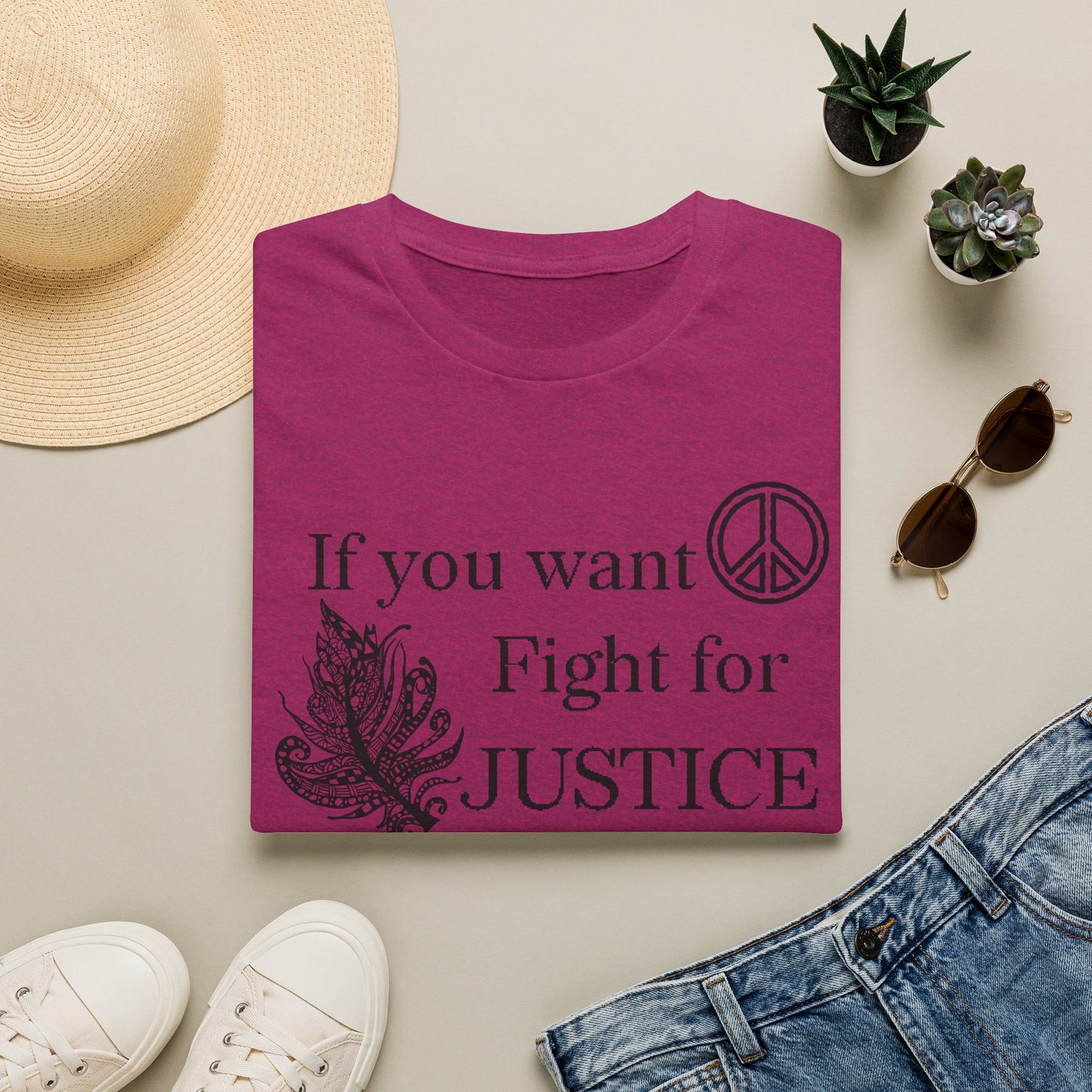 Justice Peace T-Shirt | "If you want peace then fight for justice" Statement Tee