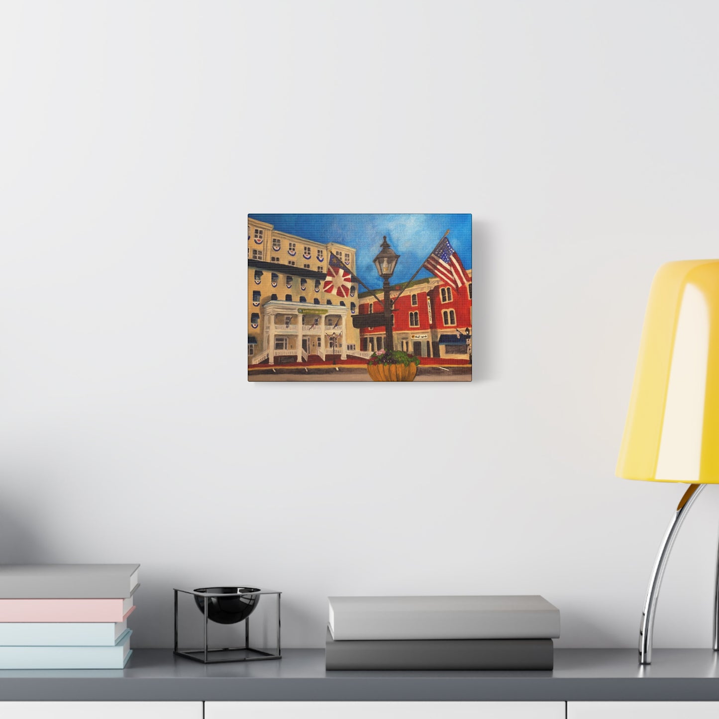 Gettysburg | Patriotic Small Town Street Scene Matte Canvas Print