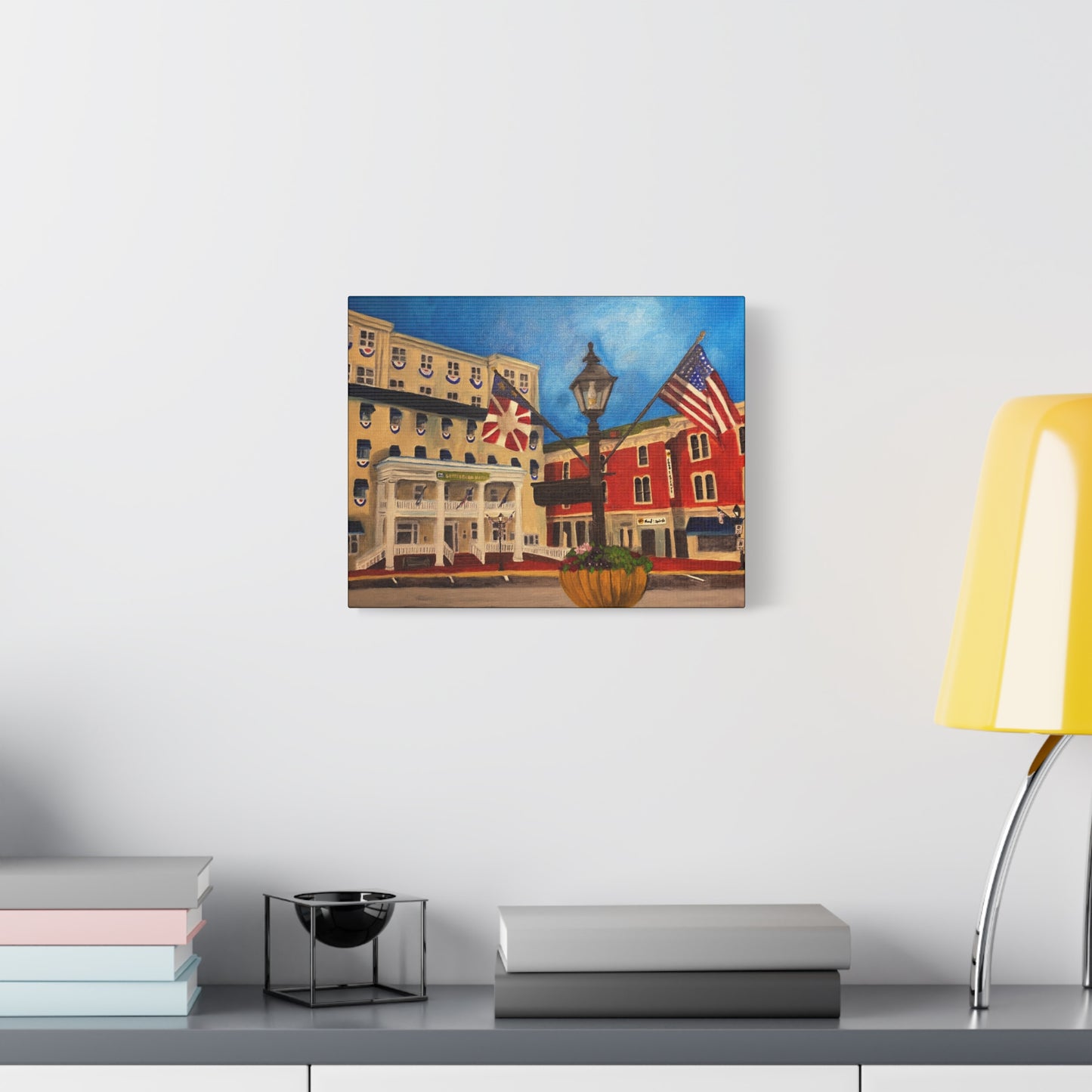 Gettysburg | Patriotic Small Town Street Scene Matte Canvas Print