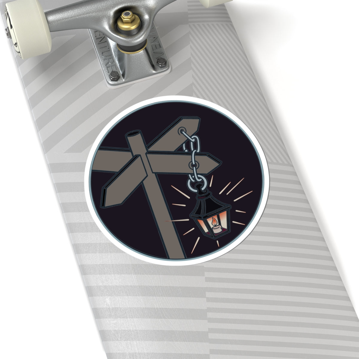 Cursed Crossroads Tours Sticker | Lantern & Signpost Kiss-Cut Sticker