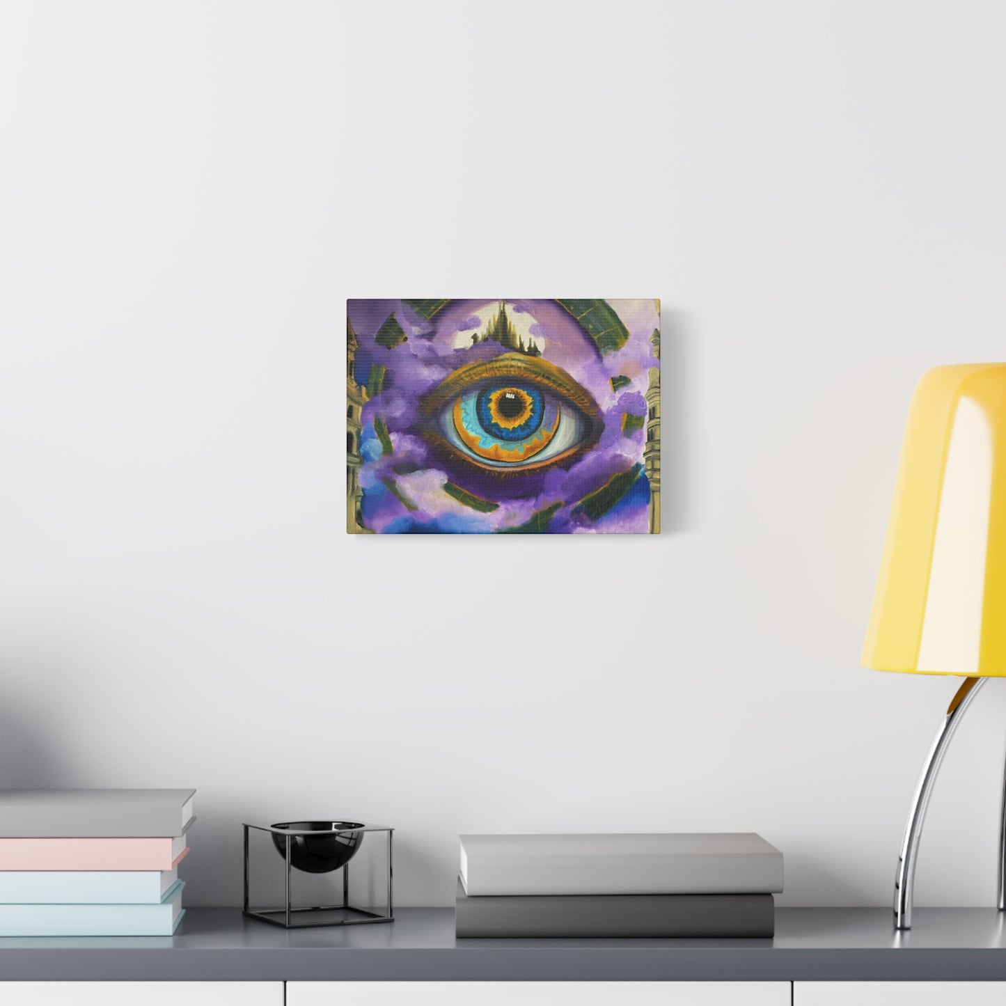 Surreal Eye Canvas Art — Mystical Purple Vision Matte Stretched Canvas