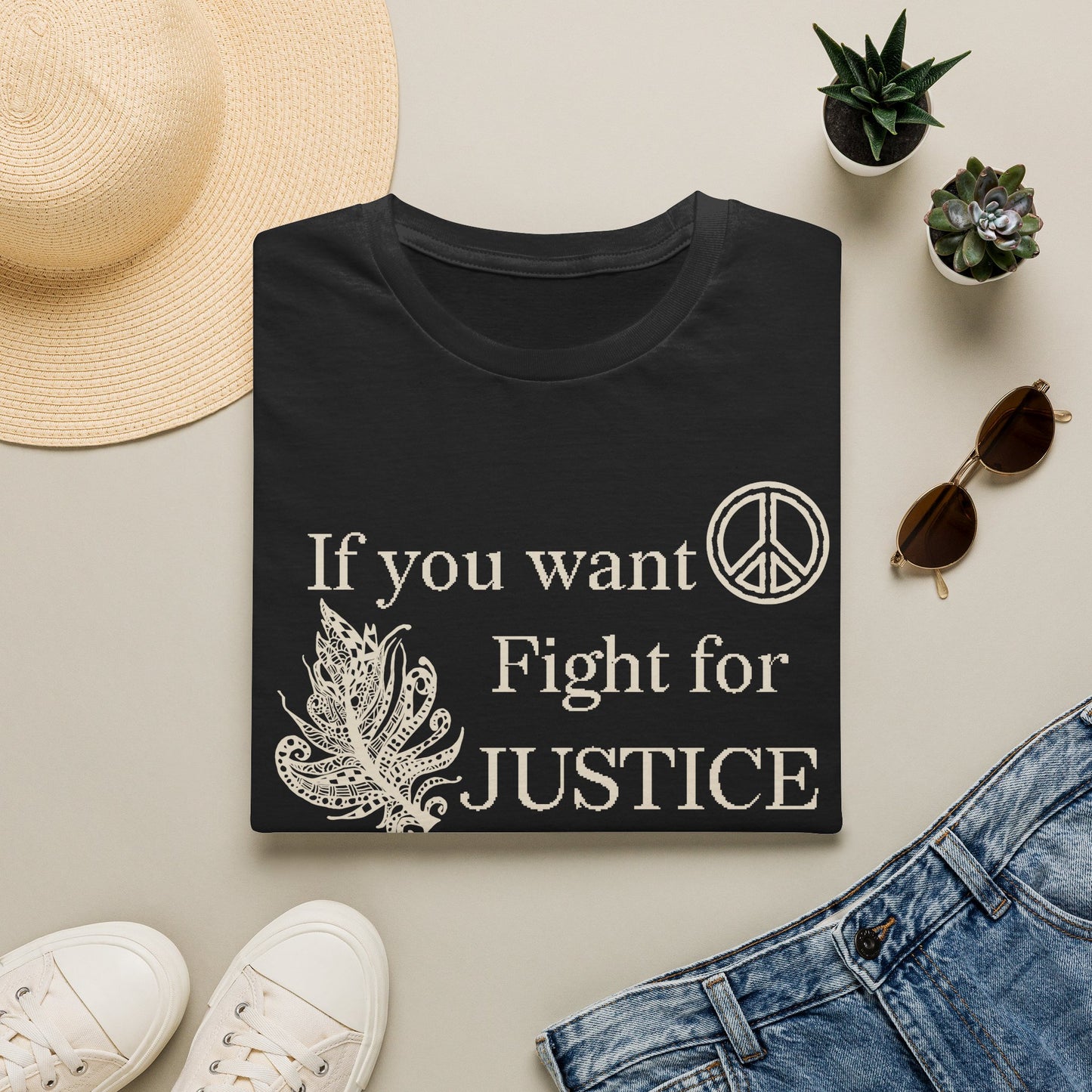 Justice Peace T-Shirt | "If you want peace then fight for justice" Statement Tee