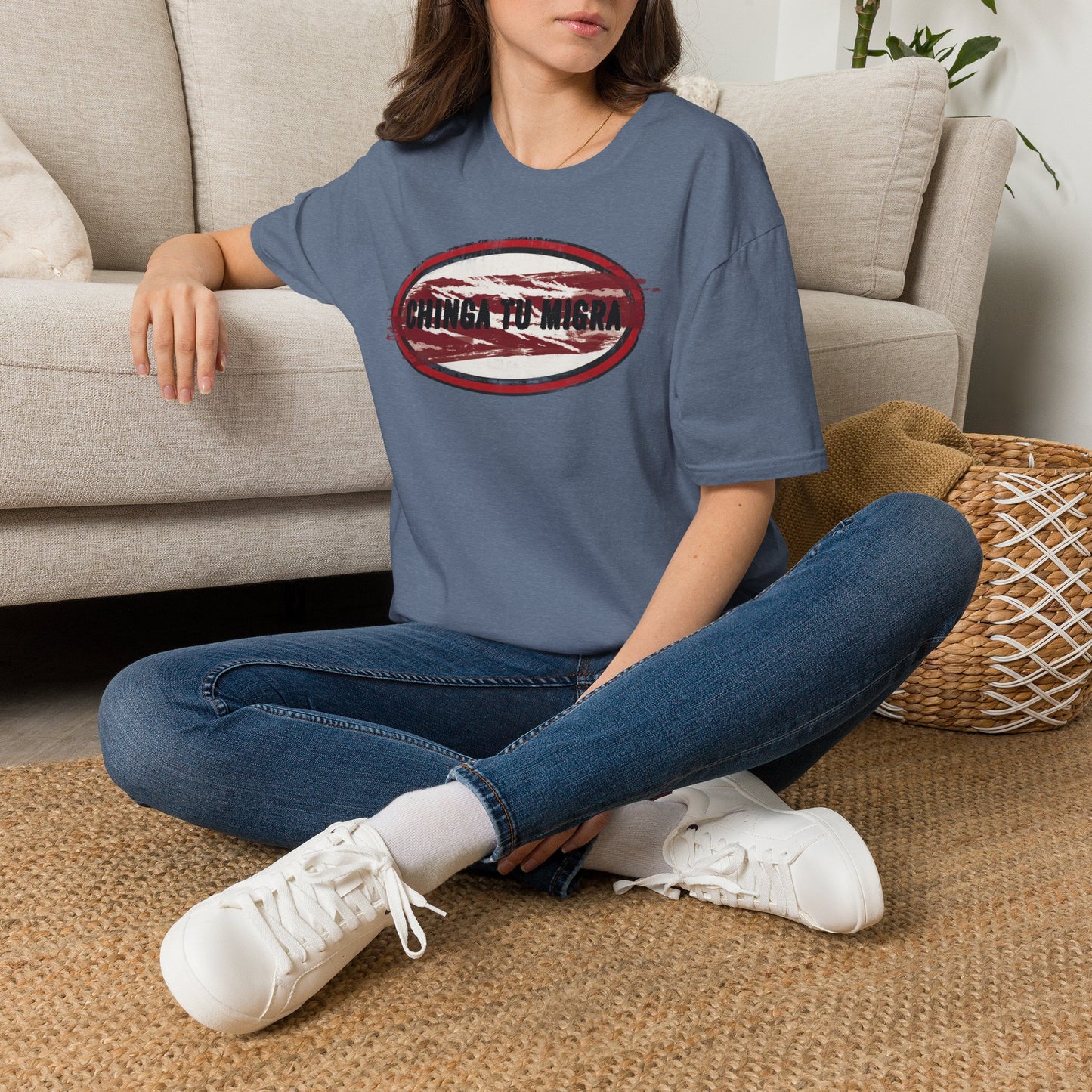 "Chinga Tu Migra" Distressed Political Statement T-Shirt