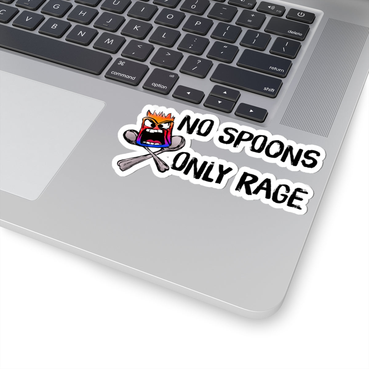 "No Spoons, Only Rage" Angry Sticker Design