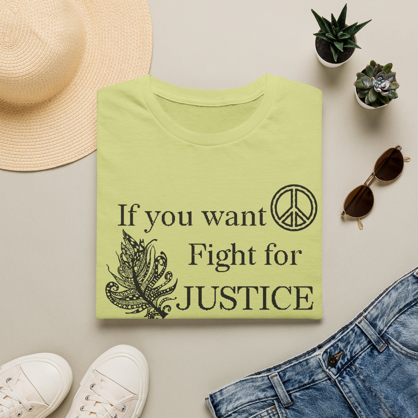 Justice Peace T-Shirt | "If you want peace then fight for justice" Statement Tee