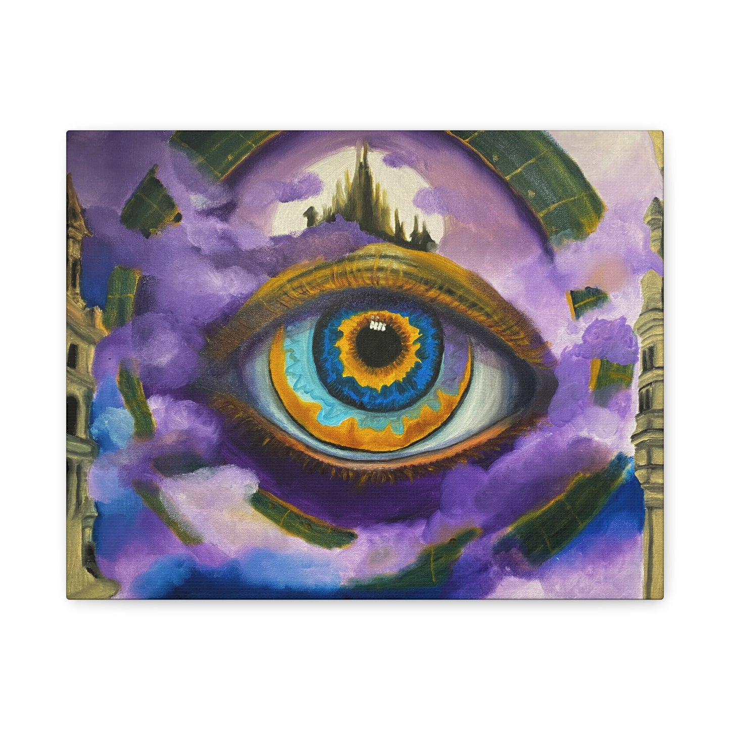 Surreal Eye Canvas Art — Mystical Purple Vision Matte Stretched Canvas
