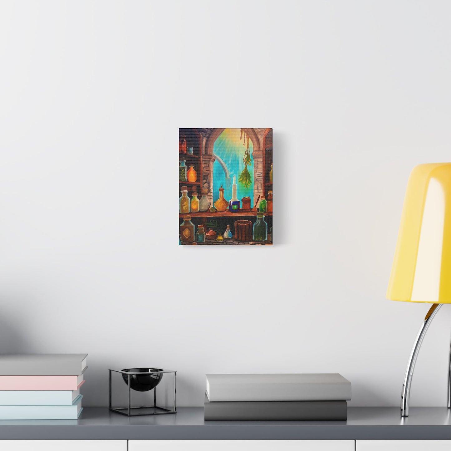 Apothecary Shelf Canvas Print | Botanical Potion Still Life Wall Art