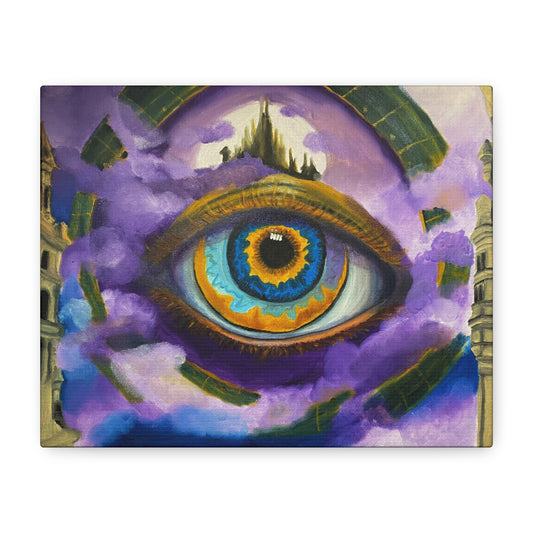 Surreal Eye Canvas Art — Mystical Purple Vision Matte Stretched Canvas