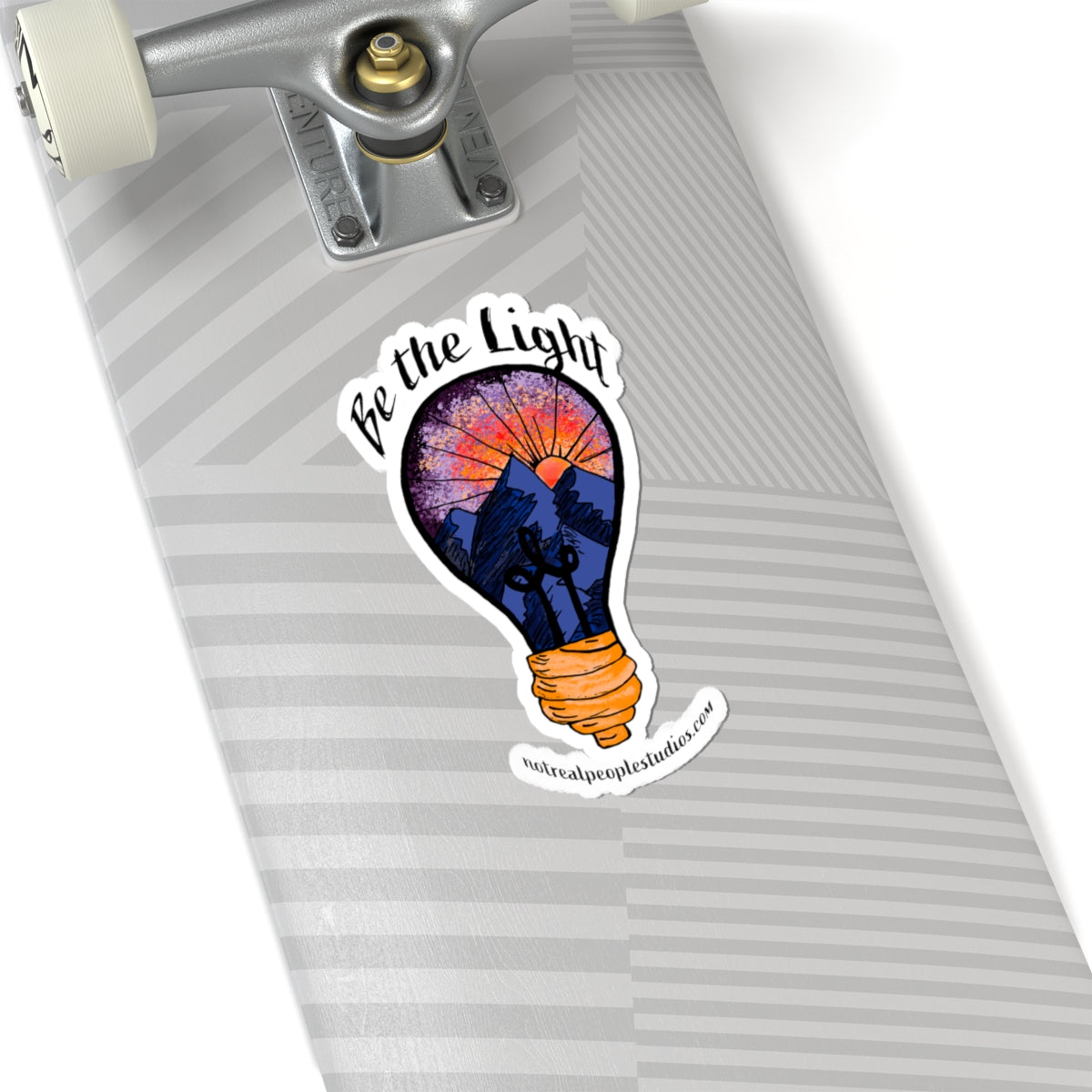 Be the Light Sticker — Inspirational Mountain Sunset Kiss-Cut Sticker