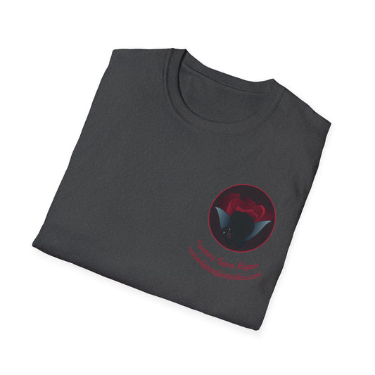 Granny Gone Rogue Logo T-Shirt | Red Rose and Black Cat T-Shirt