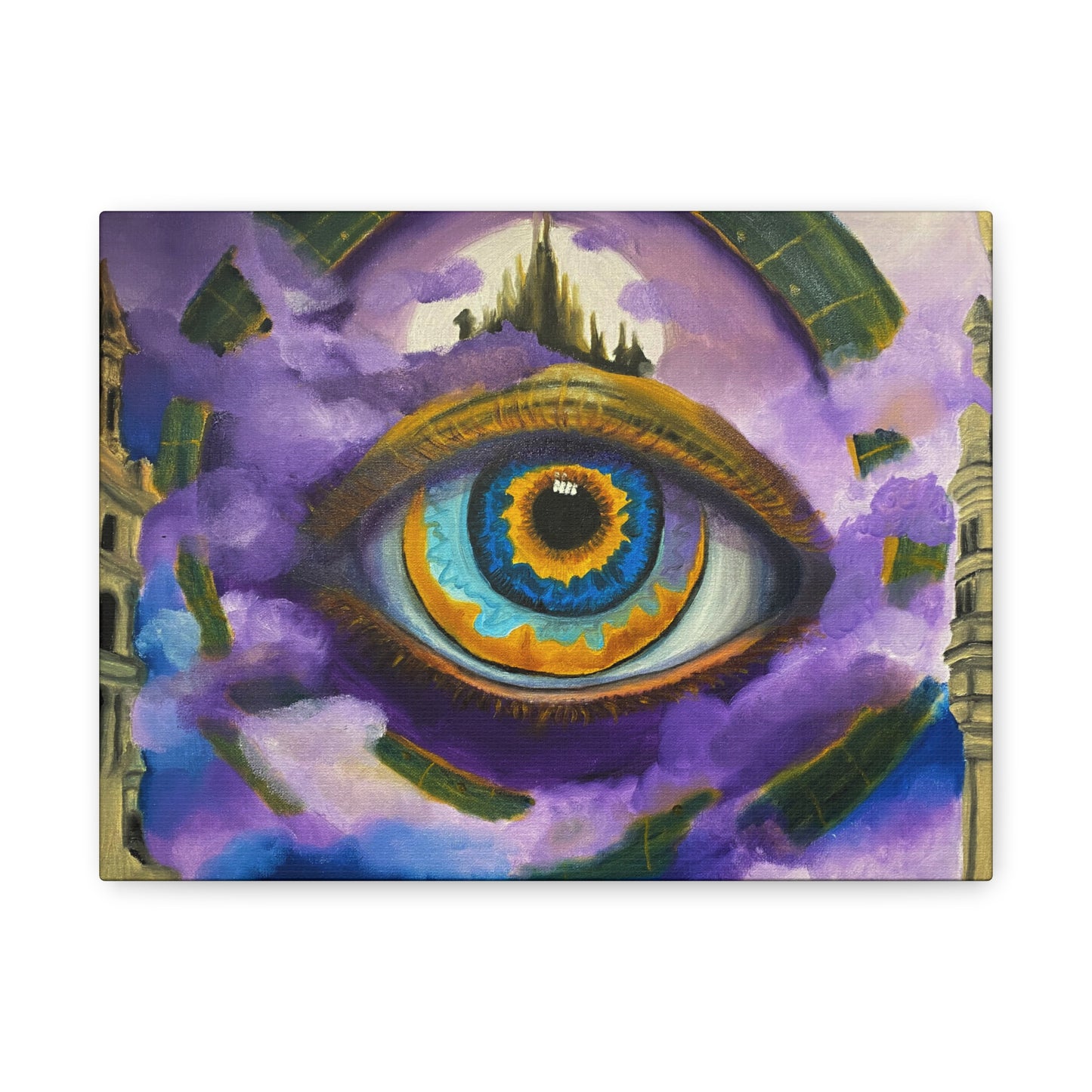Surreal Eye Canvas Art — Mystical Purple Vision Matte Stretched Canvas