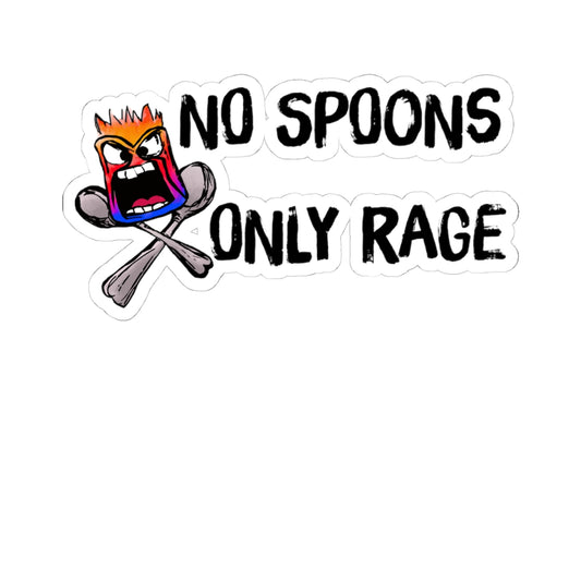 "No Spoons, Only Rage" Angry Sticker Design