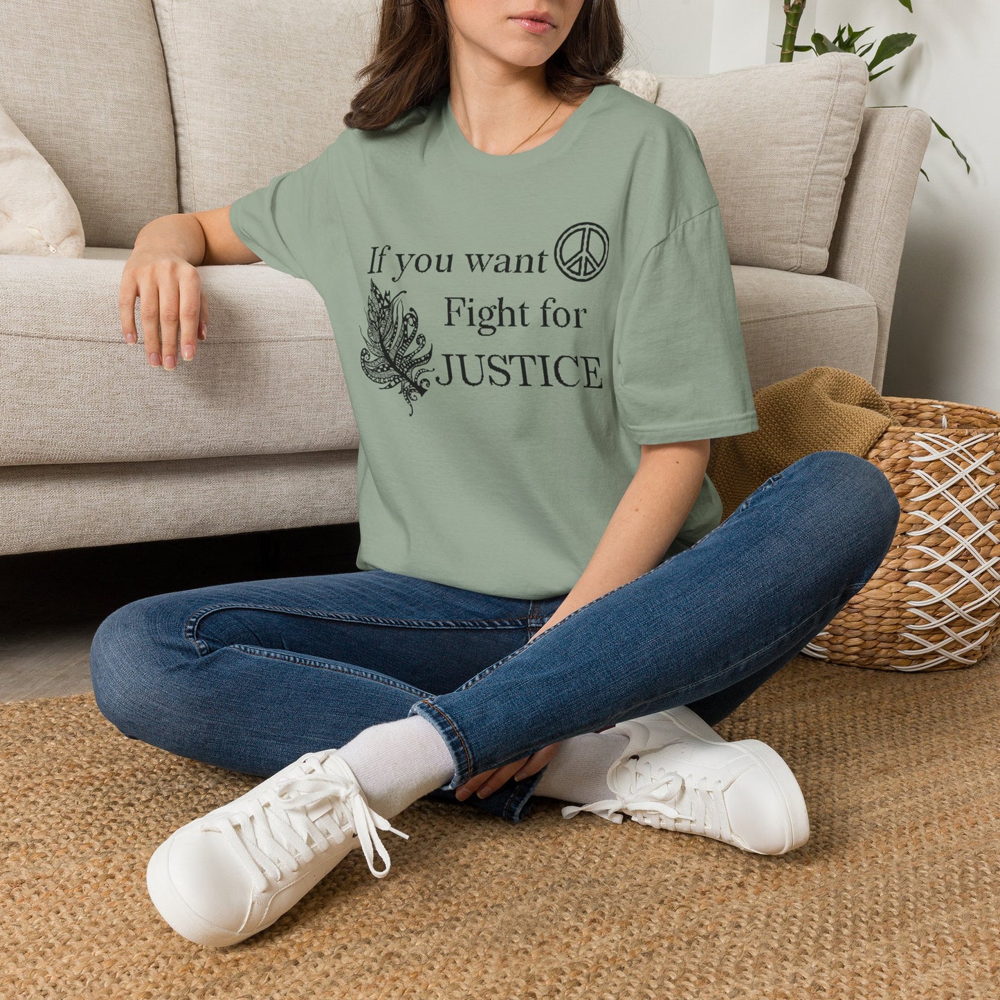 Justice Peace T-Shirt | "If you want peace then fight for justice" Statement Tee