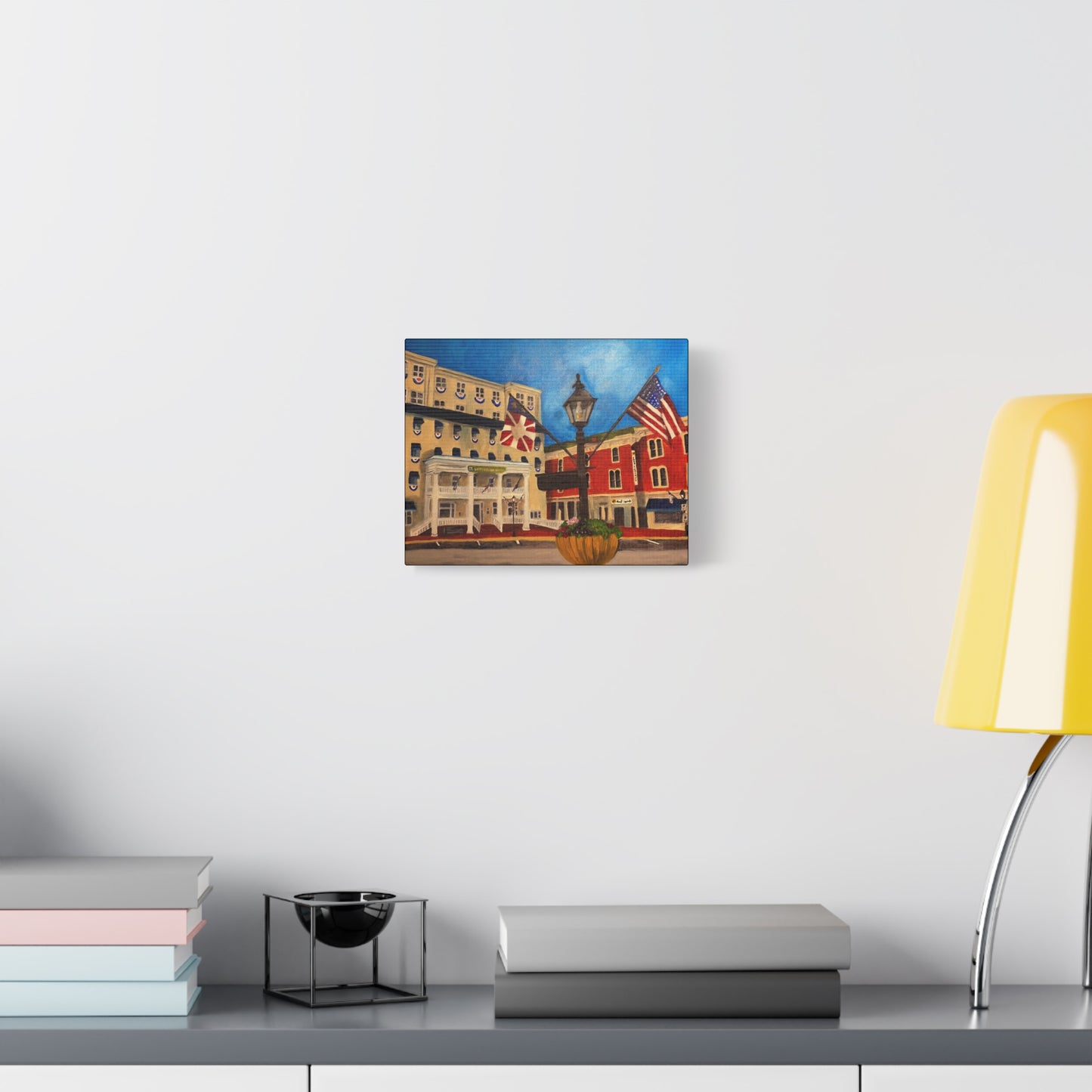 Gettysburg | Patriotic Small Town Street Scene Matte Canvas Print