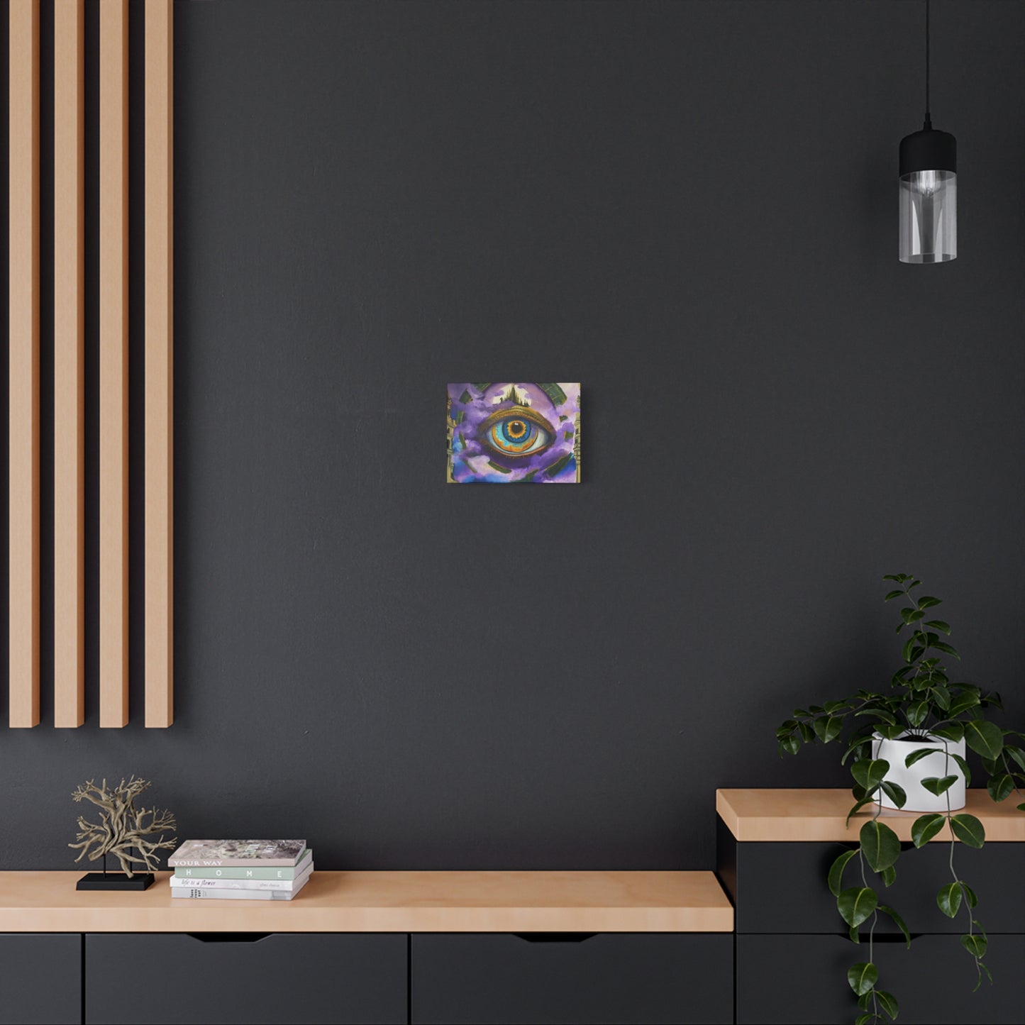 Surreal Eye Canvas Art — Mystical Purple Vision Matte Stretched Canvas