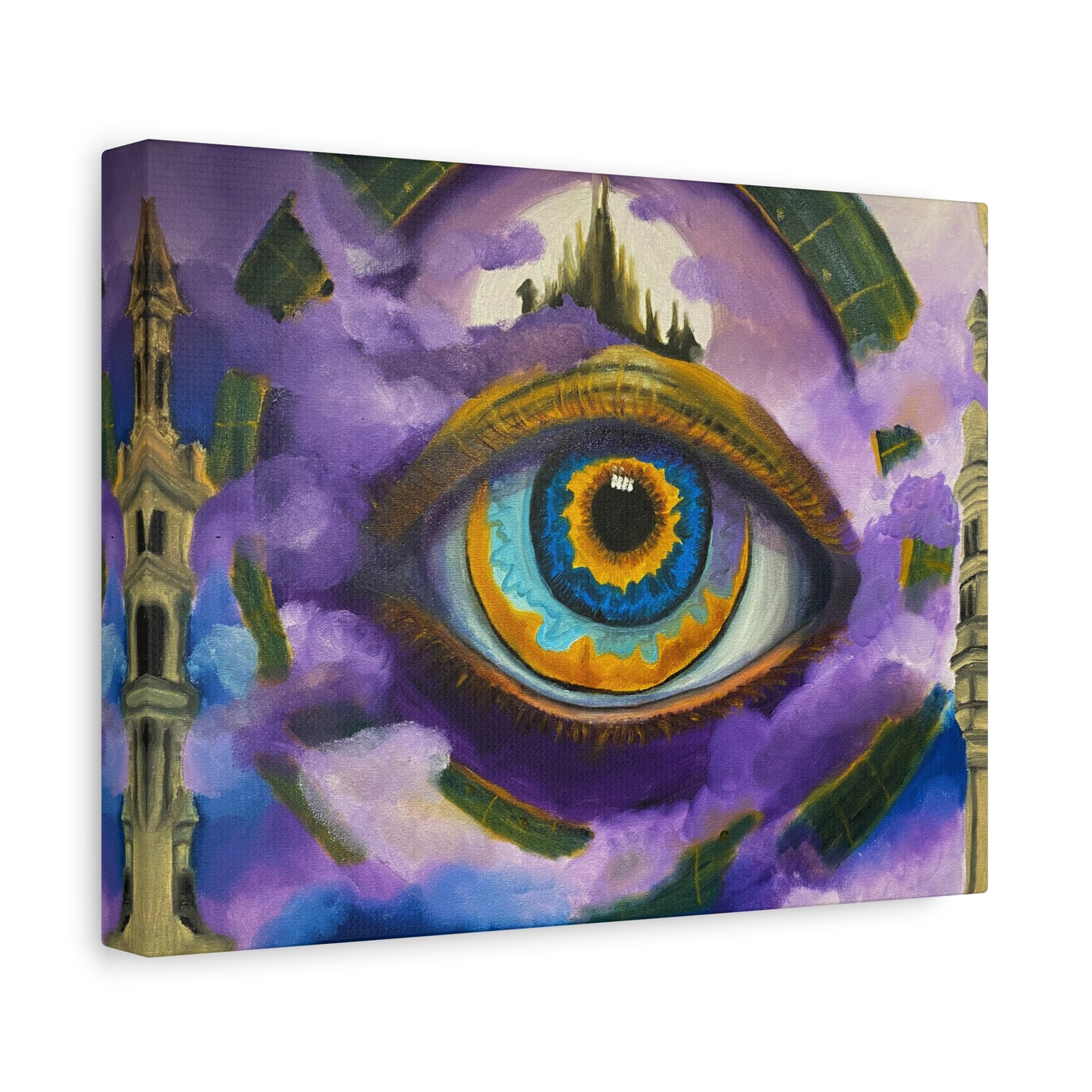 Surreal Eye Canvas Art — Mystical Purple Vision Matte Stretched Canvas