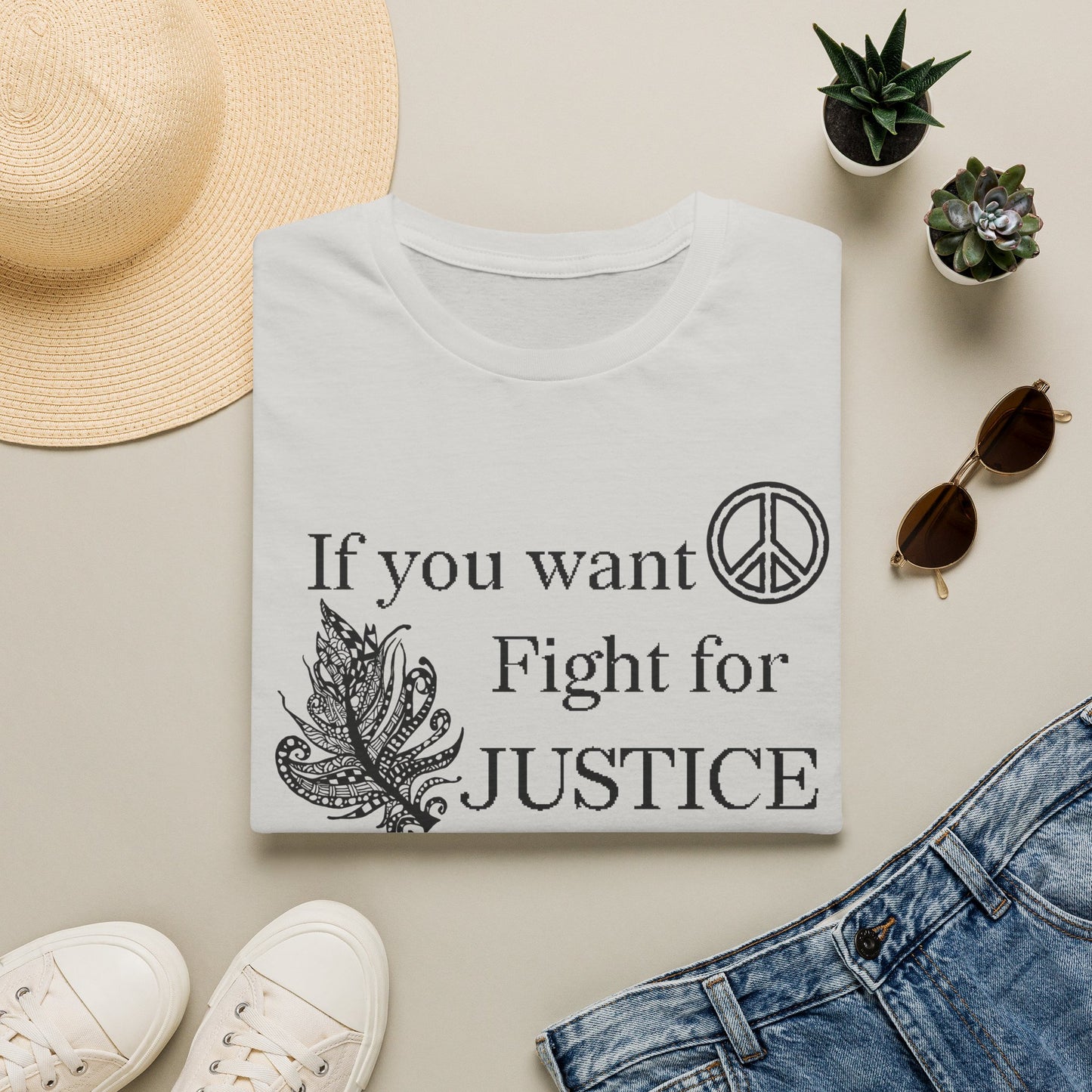 Justice Peace T-Shirt | "If you want peace then fight for justice" Statement Tee