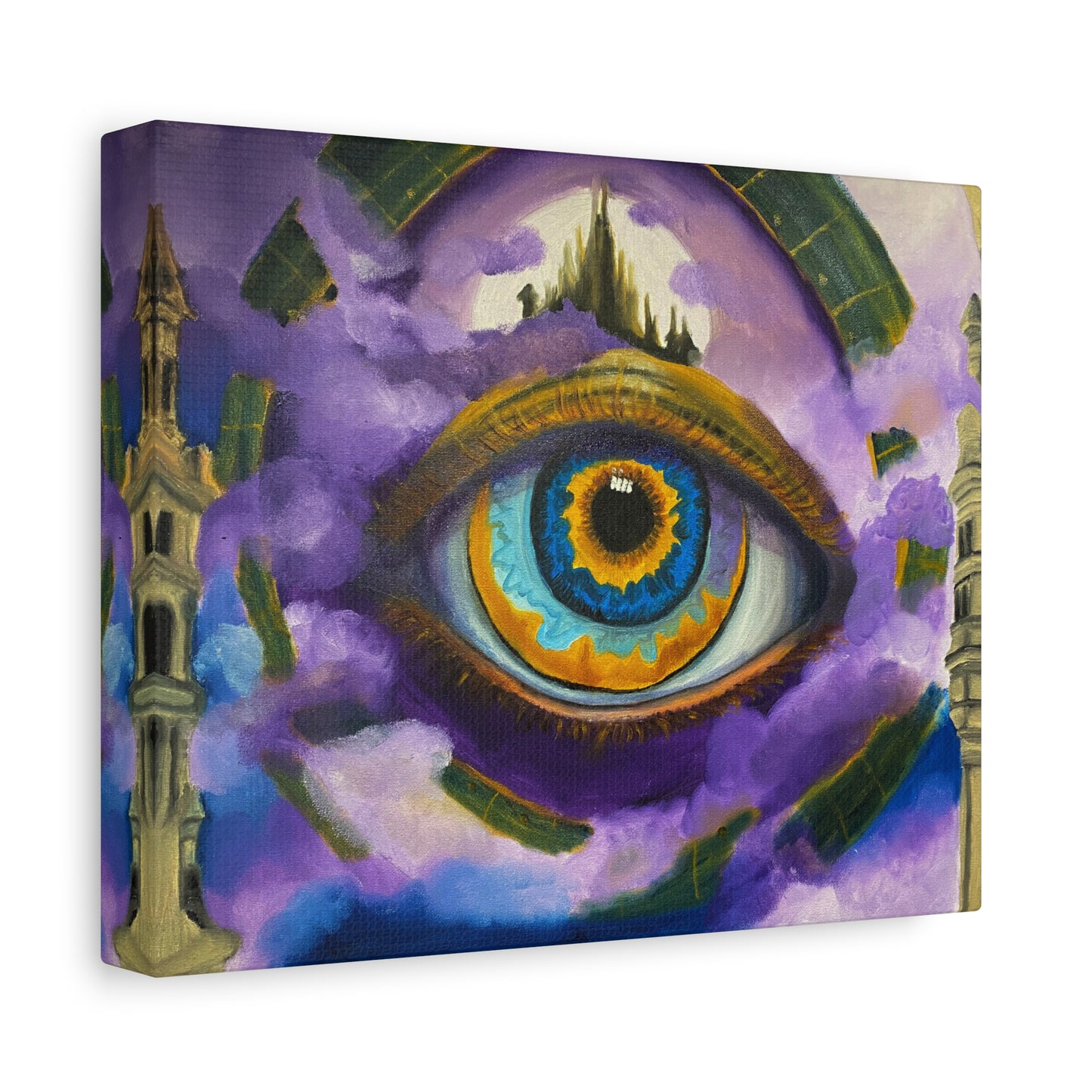 Surreal Eye Canvas Art — Mystical Purple Vision Matte Stretched Canvas