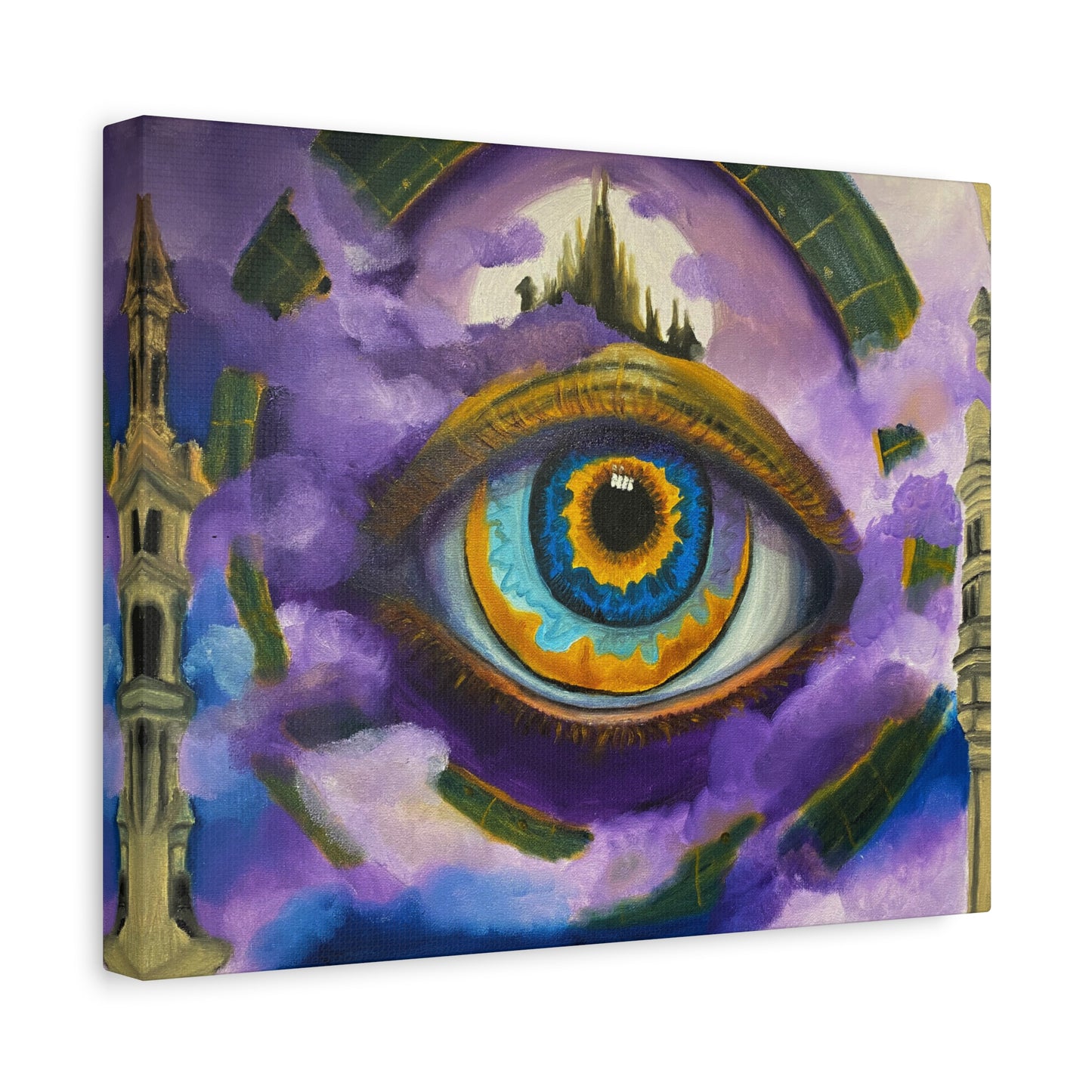 Surreal Eye Canvas Art — Mystical Purple Vision Matte Stretched Canvas