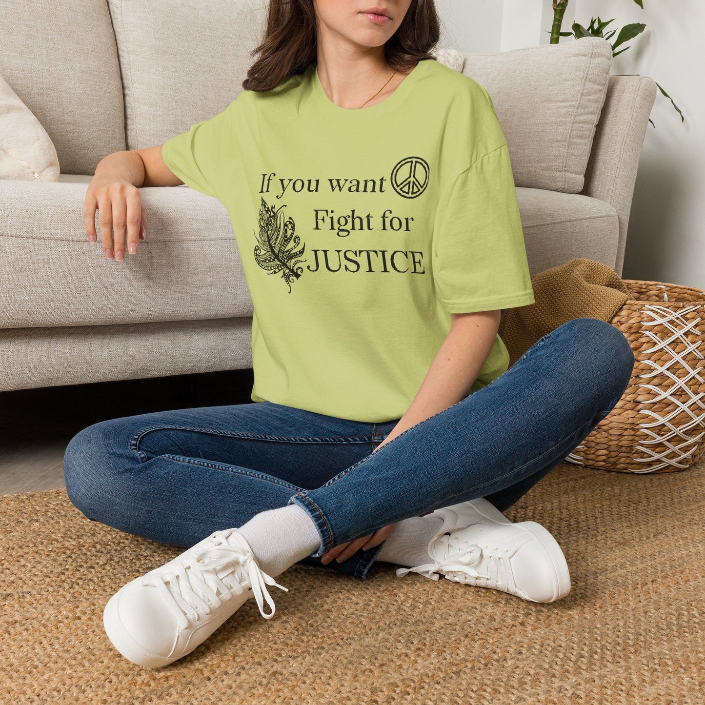 Justice Peace T-Shirt | "If you want peace then fight for justice" Statement Tee