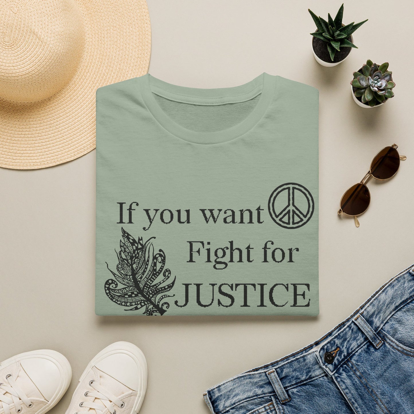 Justice Peace T-Shirt | "If you want peace then fight for justice" Statement Tee