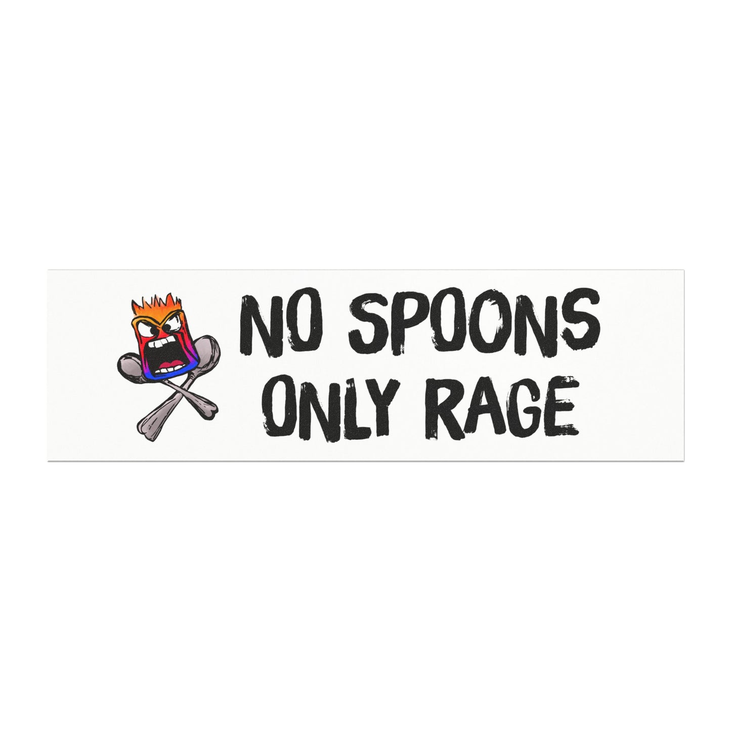 No Spoons Only Rage Car Magnet — Funny Angry Emoji Bumper Sticker Magnet