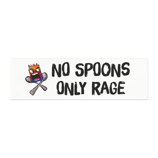 No Spoons Only Rage Car Magnet — Funny Angry Emoji Bumper Sticker Magnet