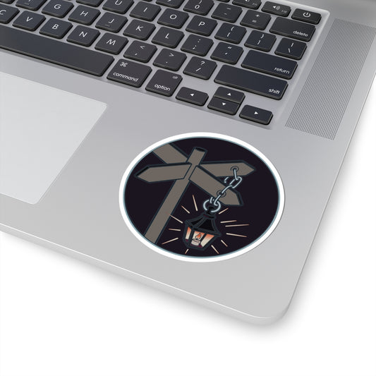 Cursed Crossroads Tours Sticker | Lantern & Signpost Kiss-Cut Sticker