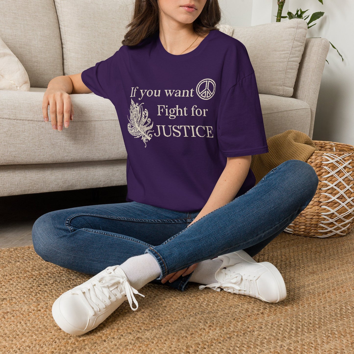Justice Peace T-Shirt | "If you want peace then fight for justice" Statement Tee